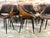 Set of 6 Danish chairs in thermoformed wood with visible grain, on black tubular legs, with velvet seats and backs. We...