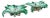 Pair of Green and Pink Amorphic Botanical Floral Murano Glass Dishes For Sale