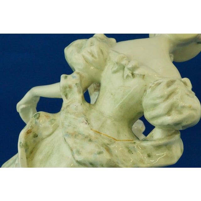 19th Century Art Nouveau Ceramic Sculpture of Dancing Girl & Mother by F. Gruber for Goldscheider, Austria For Sale - Image 14 of 18