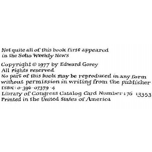 "The Loathsome Couple" 1977 Gorey, Edward For Sale - Image 4 of 8