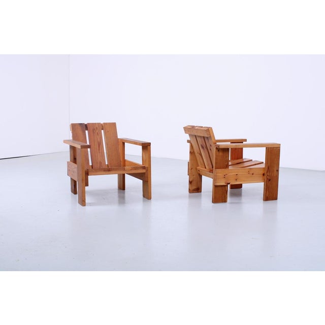 Set of Pine Crate Wood Children's Chairs in the style of Gerrit Rietveld, 1980s For Sale - Image 18 of 18