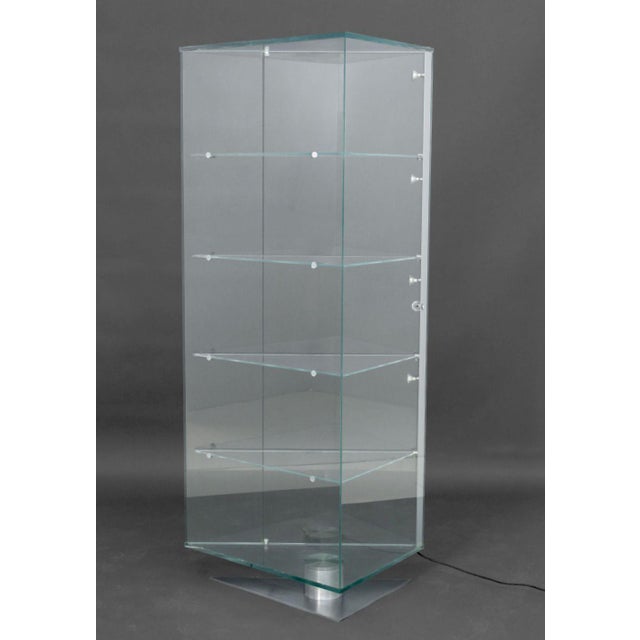 Modern Metal & Glass Illuminated Display Shelf For Sale In New York - Image 6 of 14