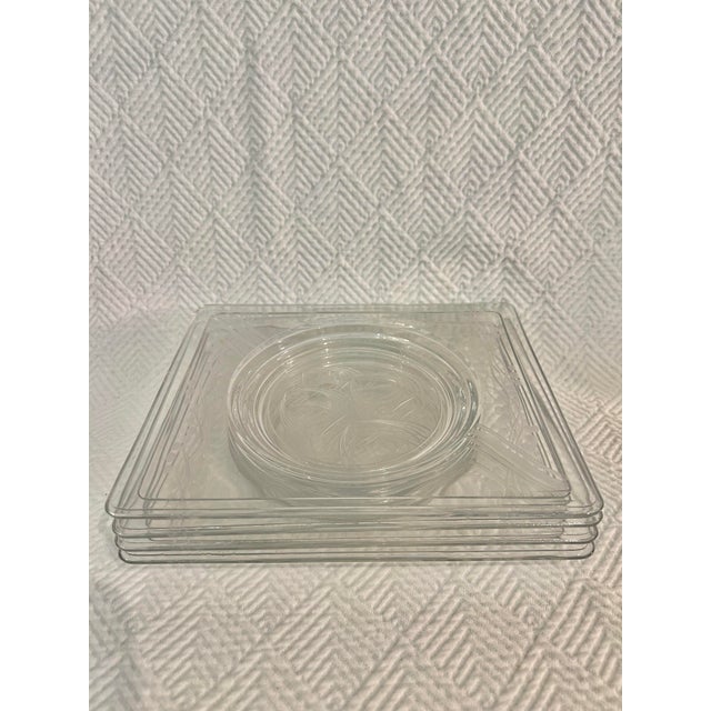 Vintage 1934 Heisey “New Era” Art Deco Etched Glass Plates - Set of 4 For Sale - Image 9 of 9