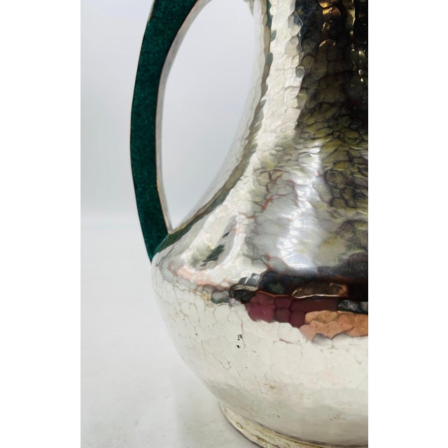 1960s Alfredo Villasana Taxco Turquoise Parrot Silver Plate Pitcher, Mexican Silver For Sale - Image 15 of 16