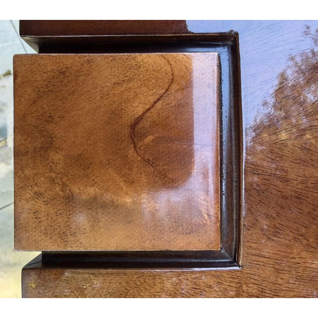 Flame Mahogany Demi-Lune Accent Table For Sale - Image 14 of 18