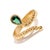 Contemporary Emerald Glow Teardrop Green Gemstone Gold Adjustable Ring, Size 8 For Sale - Image 3 of 7