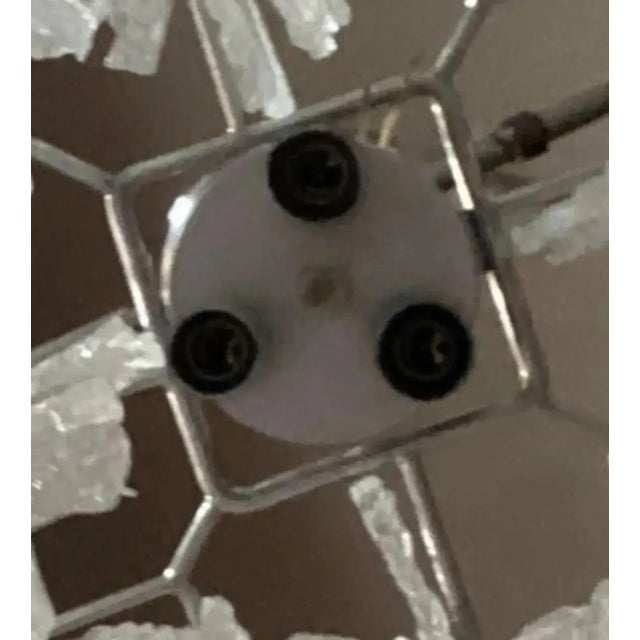 Mazzega Murano 1970s Mid-Century Modern Frosted Murano Glass Chandelier by Mazzega For Sale - Image 4 of 8