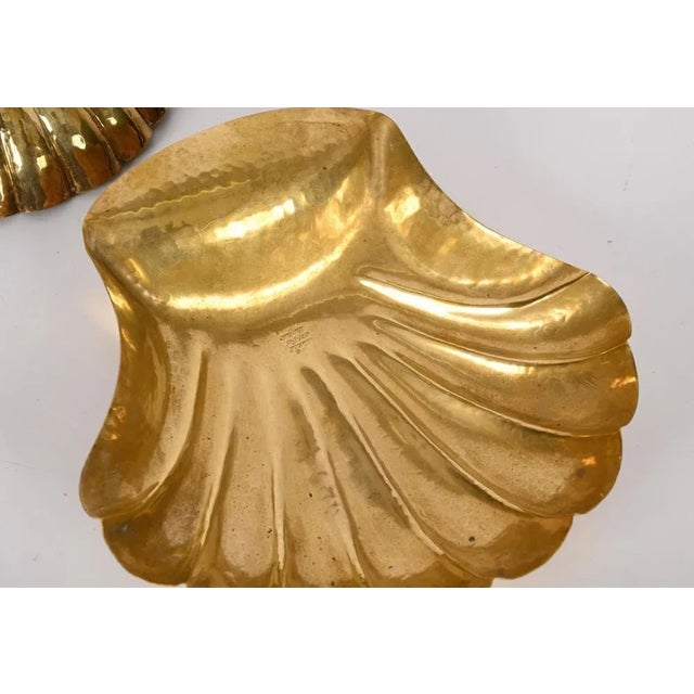 Mid-Century Italian Handmade Brass Shell Shaped Bowls for Metal Art, 1970s, Set of 3 For Sale - Image 15 of 18