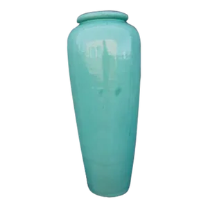 1930s Glazed Terracotta Oil Jar in Green