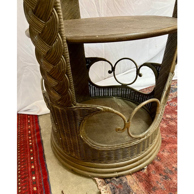 Early 20th Century Rattan Round Cabinet Display For Sale - Image 9 of 10