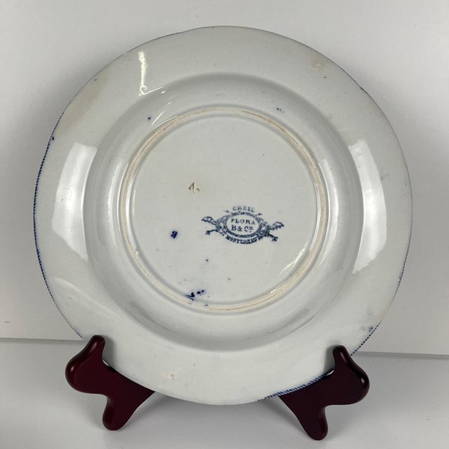 Flora Earthenware Soup Plates by Creil and Montereau, 1800s, Set of 6 For Sale - Image 4 of 14