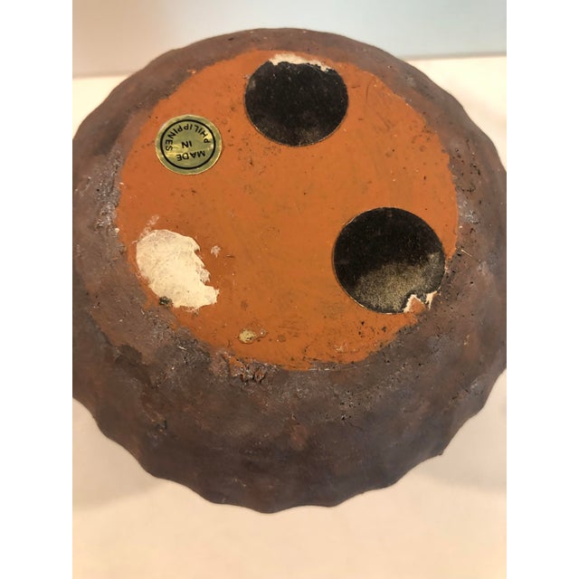 Ceramic Vintage Fluted Terra Cotta Bud Vase For Sale - Image 7 of 8