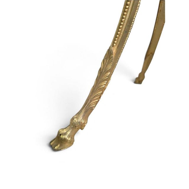 French Gilt Bronze Guéridon Table with Marble Top, 1920 For Sale - Image 4 of 12