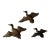 Set of 3 Mid Century Brass Flying Ducks or Geese Wall Plaques For Sale
