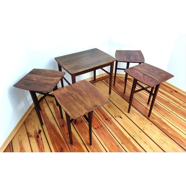Czechoslovakian Side Tables, 1960s, Set of 5 For Sale - Image 3 of 18