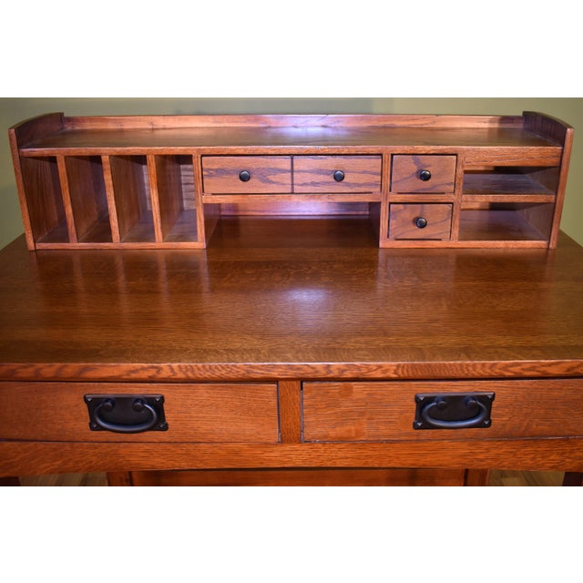 Brown Mission Style Library Table With Removable Organizer - Micheal Cherry For Sale - Image 8 of 9