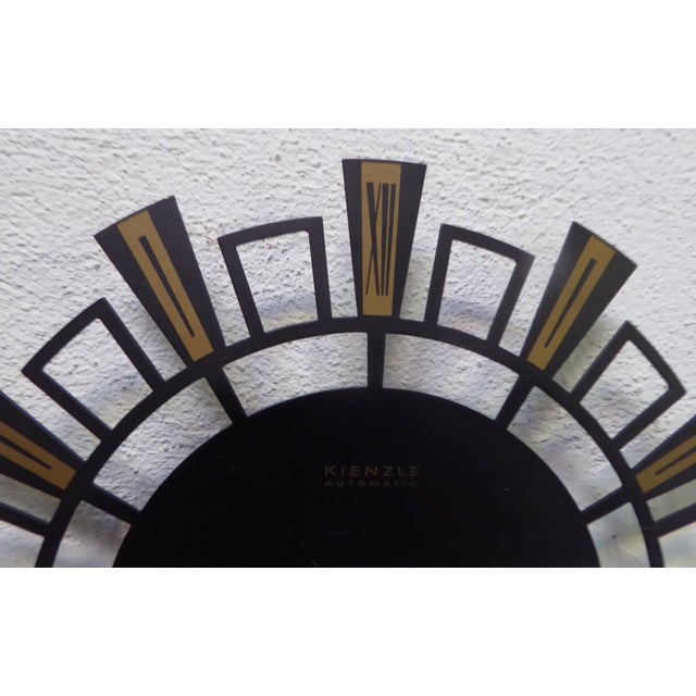 Wilhelm Kienzle Kienzel Wall Clock Mid Century Modern Metal W. Battery Moment Germany 1960s For Sale - Image 4 of 12