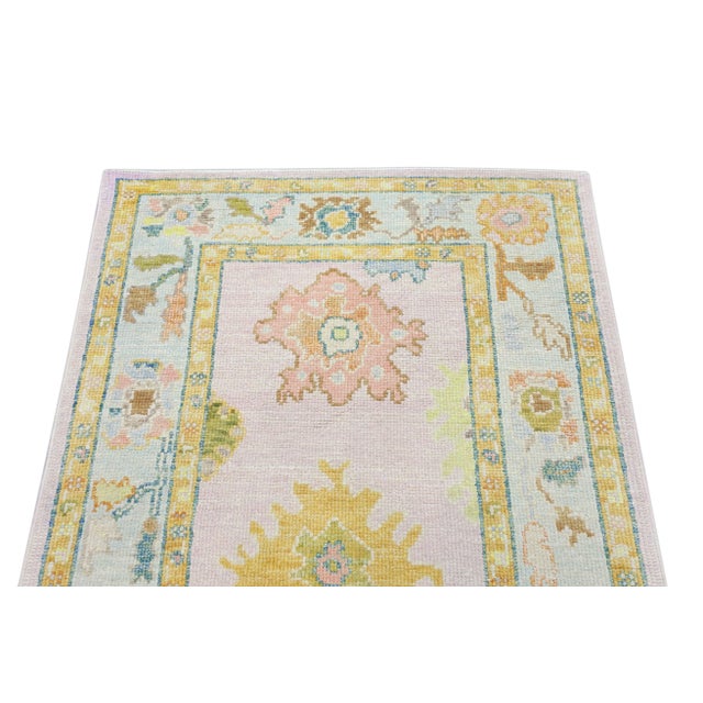 Textile Modern Turkish Oushak Rug 3'1" x 6'8" For Sale - Image 7 of 9