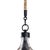 A subtly textured glass demi john bottle hangs from twisted jute rope to illuminate & add refreshing character over an...