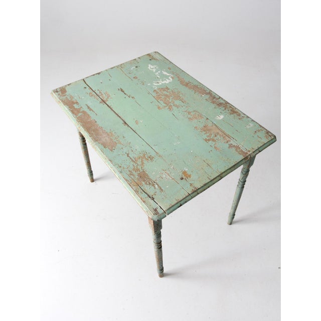 Antique Painted Wood End Table For Sale - Image 10 of 18
