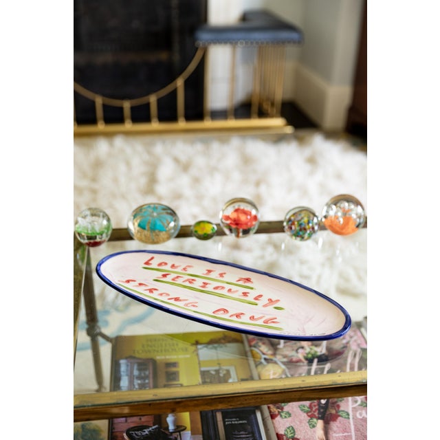 Contemporary Love Is a Seriously Strong Drug Platter by Tatiana Alida For Sale - Image 3 of 5