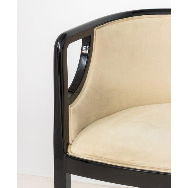Art Deco Art Deco Black Lacquered Tub Chair, Ca. 1920 For Sale - Image 3 of 9