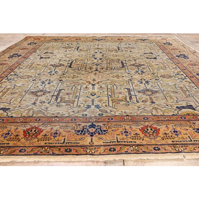 Antique Persian Tabriz Rug, 09'01 X 11'05 For Sale - Image 9 of 10