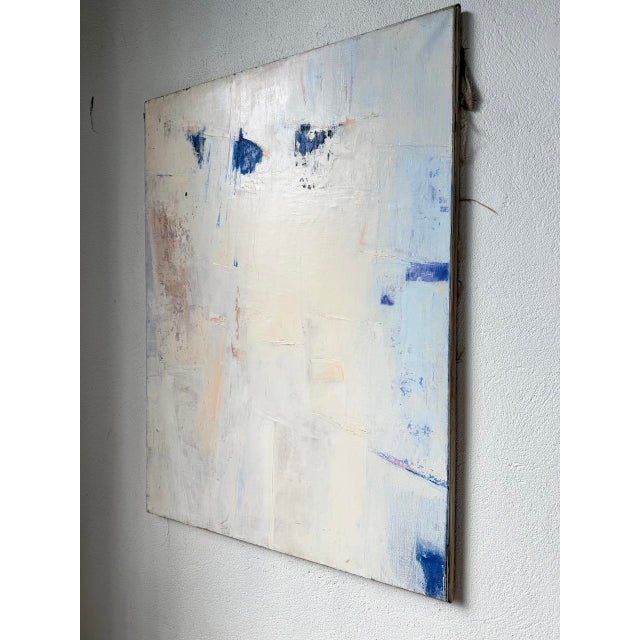 Abstract White Canvas, Oil Painting, 20th Century For Sale - Image 10 of 18
