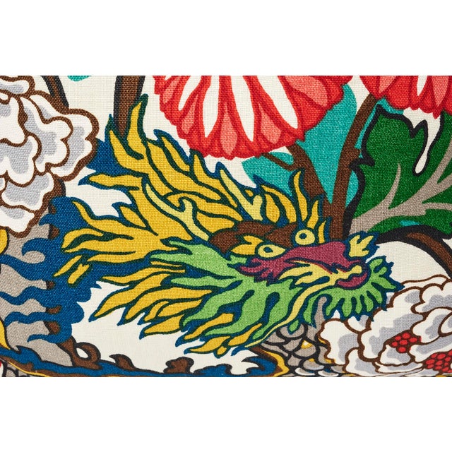 Schumacher Schumacher Chiang Mai Dragon Alabaster Linen Double-Sided Pillow For Sale - Image 4 of 7