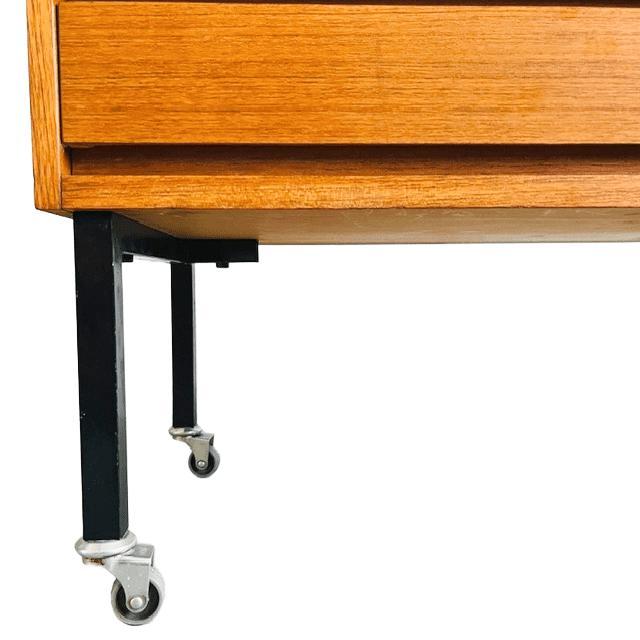 Vintage Danish Mobile Bar Cabinet in Teak, 1960s For Sale - Image 4 of 12