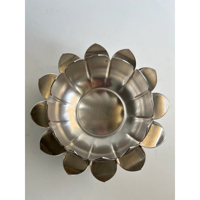 Mid 20th Century Vintage Reed & Baron Silverplate Lotus Flower Vase For Sale - Image 10 of 12