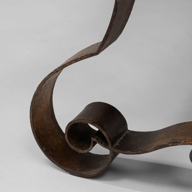 1940s French Metal Coffee Table With Stone Top For Sale - Image 9 of 18