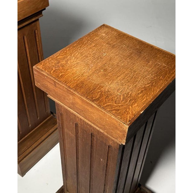 Mid-Century Oak Columns, 1960s, Set of 2 For Sale - Image 11 of 16