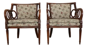 Vintage Neoclassical Open Armchairs (Set of 2)