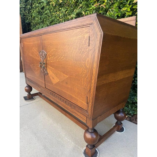 Art Deco Oak Sideboard/Credenza/Buffet For Sale - Image 9 of 16