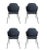 Set of 4 blue Jupiter Lassen chairs by Lassen Dimensions: W 58 x D 60 x H 88 cm Materials: Textile The Lassen Chair by...