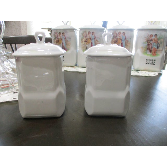 Ceramic 12 Piece Rare Pattern Victoria Czecho Slovakia Canisters W/ Spice Canisters For Sale - Image 7 of 18