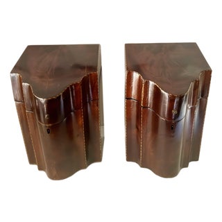 Pair of 19th Century Mahogany Letter Boxes With Satinwood Inlay For Sale