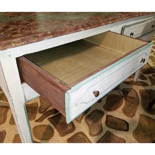 Mid 19th Century French Country Painted Pine Desk Bureau Table For Sale In West Palm - Image 6 of 11