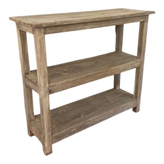 Rustic Bleached Wood Book Shelf For Sale