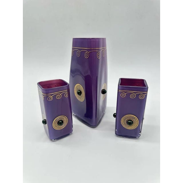 Art Nouveau Glasses from Wilhelm Steigerwald Glassworks, 1890s, Set of 3 For Sale - Image 3 of 15