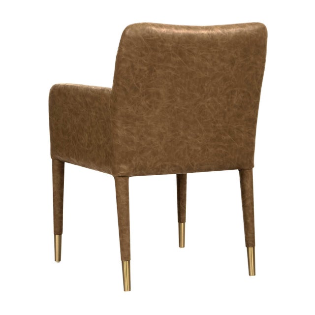 Brown Conifer Camel Dining Armchair For Sale - Image 8 of 9