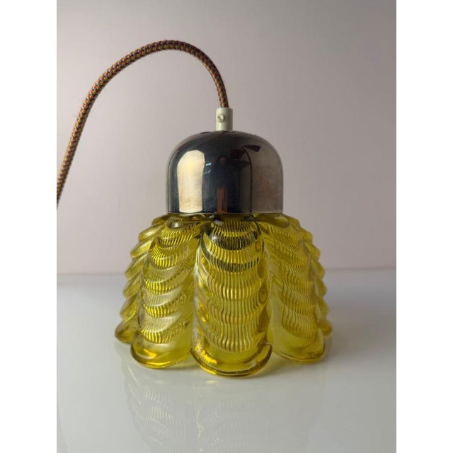 Pendant Lamp Type 1545-02 in Flower Shape and Yellow by Veb Narva For Sale - Image 11 of 11