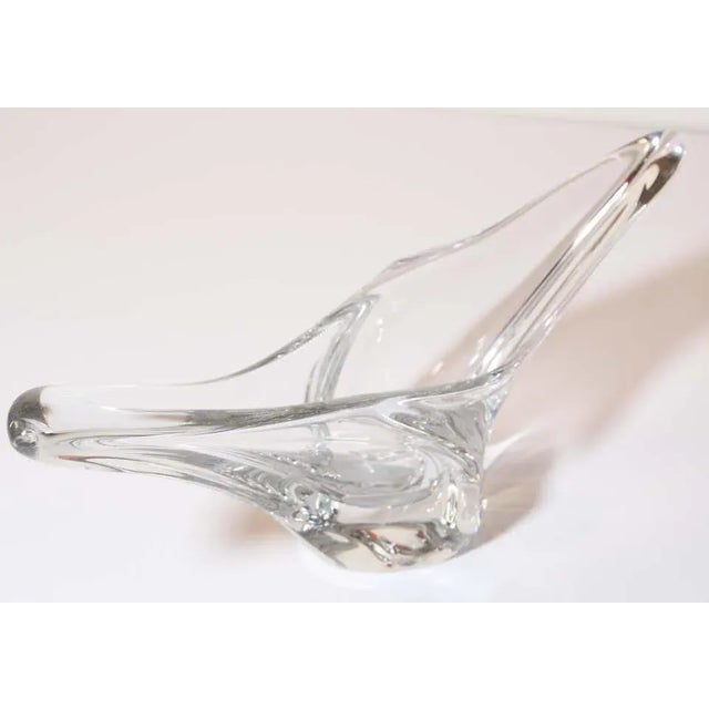 Glass Sculptural Curvilinear Art Glass Fruit Bowl by Daum France For Sale - Image 7 of 11