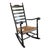 19th Century Antique Stenciled Ladder Back Rocking Chair With Rush Seat For Sale