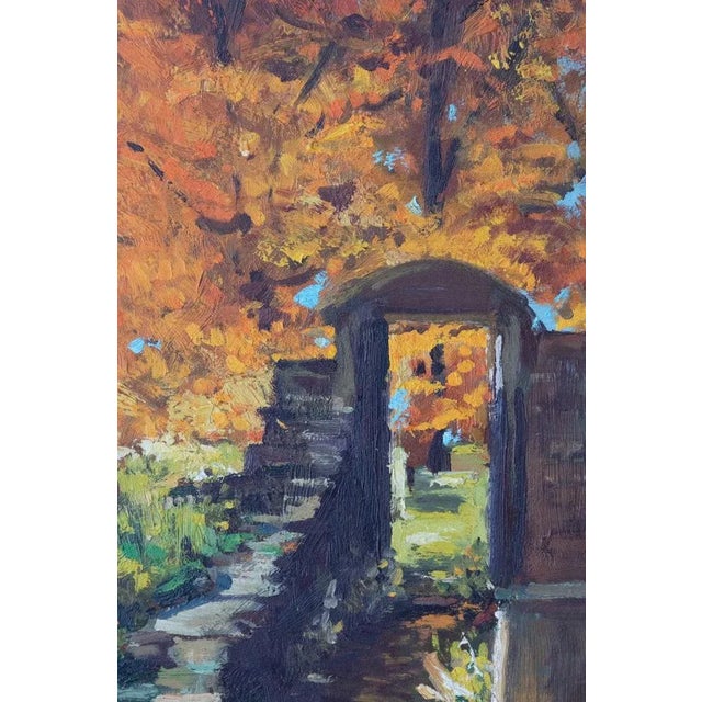 Modern A Sunny Autumn Day: The Secret Garden, 20th Century, Oil on Board For Sale - Image 3 of 6