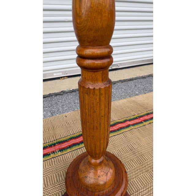 A Vintage Antique Turned Oak Pedestal, Circa 1890’s For Sale - Image 12 of 12