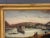 Sky Blue 19th Century British School Oil on Panel Painting “Harbor View” For Sale - Image 8 of 8