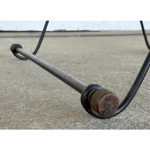 French Wrought Iron Directoire Style Side Table With Glass Top For Sale - Image 10 of 11