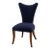 Late 20th Century Sculptural Navy Velvet Side Chair With Curved Wing Back and Cabriole Legs – Elegant Transitional Accent Seating For Sale
